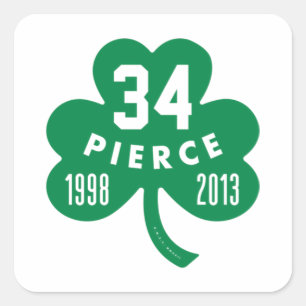 Celtics - Pierce 34 Retired Number Clover (Green) Vierkante Sticker