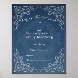 CELTISCH VERWERKINGSCERTIFICAAT - blauw Poster