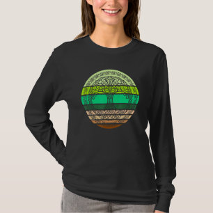 Celtische boom van de Retro van het Leven groen o T-shirt