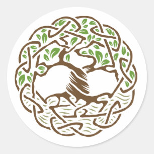 Celtische boom van leven ronde sticker