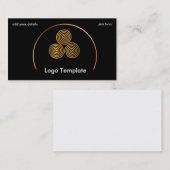 Celtische cirkels van gouden eenvoudige Logo Visitekaartje (Voorkant / Achterkant)