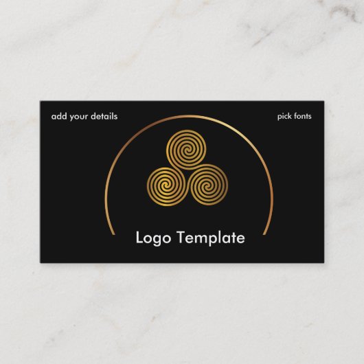 Celtische cirkels van gouden eenvoudige Logo Visitekaartje (Voorkant)