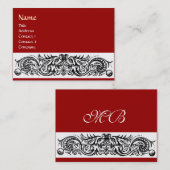 CELTISCHE DRAGONS MONOGRAM, rood Visitekaartje (Voorkant / Achterkant)