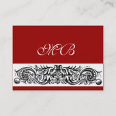 CELTISCHE DRAGONS MONOGRAM, rood Visitekaartje (Achterkant)