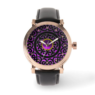 CELTISCHE KENNISSTROOM EN PAARSE AMETHYST GEM STON HORLOGE