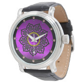 CELTISCHE KENNISSTROOM EN PAARSE AMETHYST GEM STON HORLOGE (Gekanteld)