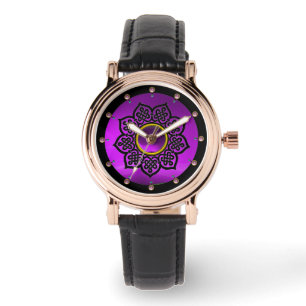 CELTISCHE KNOTEN STROOMSTROOM PAARSE AMETHYST GEMS HORLOGE