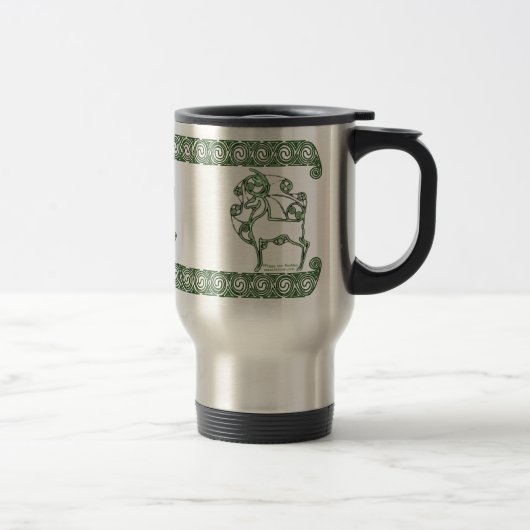 Celtische Mok, Herne Deer Design #2 Reisbeker (Rechts)