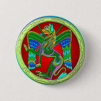 Celtische verlichting - Winged lion Ronde Button 5,7 Cm