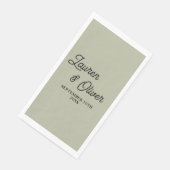 Cement Grey Script Minimalist Wedding Servet (Hoek)