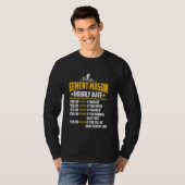Cement Mason Hourly rate Funny Concrete Finisher L T-shirt (Voorkant volledig)