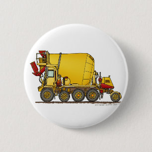 Cement Mixer Front Discharge Truck Construction Pi Ronde Button 5,7 Cm