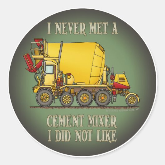 Cement Mixer Truck Operator Quote Kinder Sticker (Voorkant)