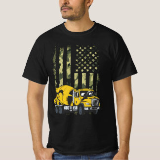 Cement Truck Driver Concrete Mixer Camouflage Amer T-shirt