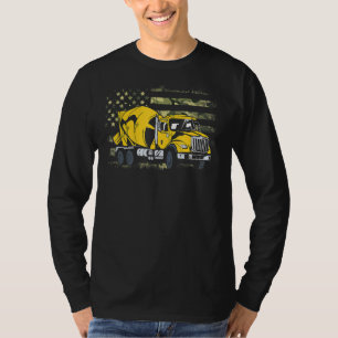 Cement Truck Driver Concrete Mixer Camouflage Amer T-shirt