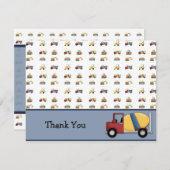 Cement Truck Flat Hartelijk dank Bedankkaart (Voorkant / Achterkant)