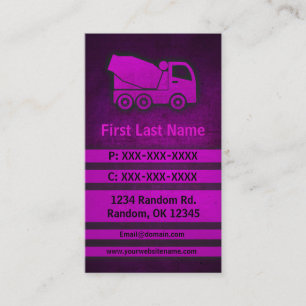 Cement truck roze grunge aangepaste visitekaartjes