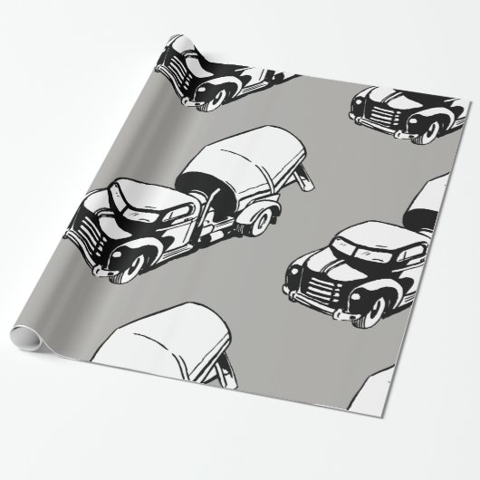Cement Truck Wrapping Paper Cadeaupapier (Uitgerold)