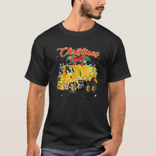 Cementmixer vrachtwagen Kerstmis T-shirt