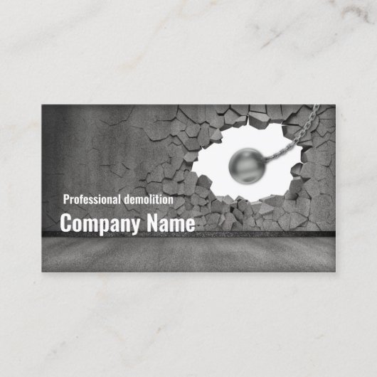 Cementwand sloop werkt Visitekaartje (Voorkant)