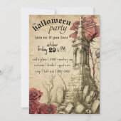 Cemetaire scène | VICTORIAANS ROZEN | Halloween Kaart (Voorkant)