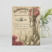 Cemetaire scène | VICTORIAANS ROZEN | Halloween Kaart (Staand voorkant)