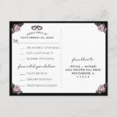 Cemetery Love MENU RSVP Halloween Carte de Mariage (Dos)