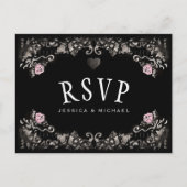 Cemetery Love MENU RSVP Halloween Mariage PostCard (Devant)