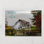 *~* Cemetery Spooky BEWARE of Ghost HALLOWEEN CARD (Voorkant / Achterkant)