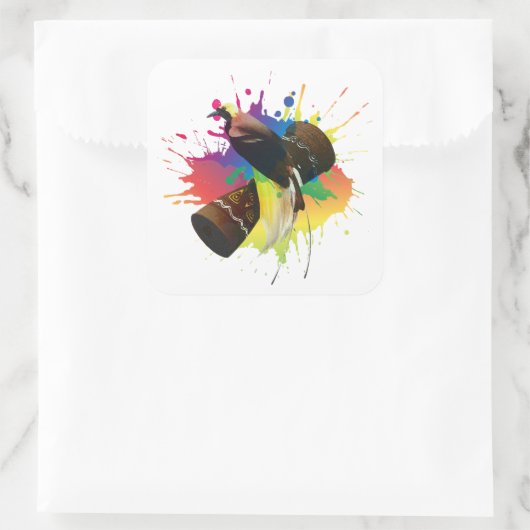 Cendrawasih De paradijsvogel kleurrijk Vierkante Sticker (Tas)