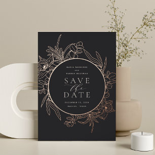 Cendrée   Floral Foil Enregistrer la carte de date