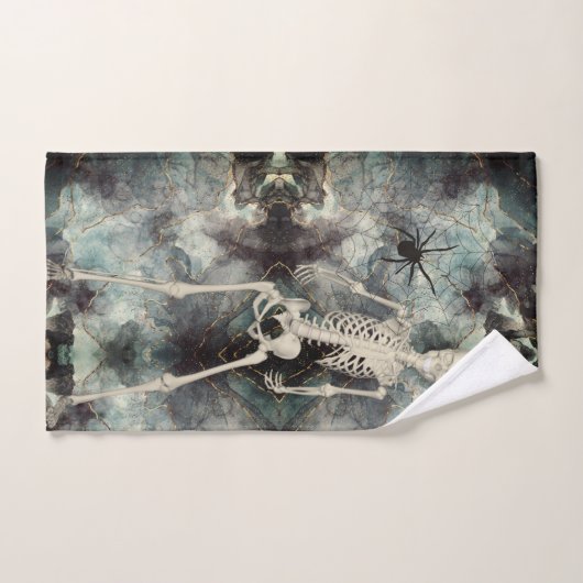 Cendres Abstraites d'Halloween avec squelette Sall (Serviette à main)