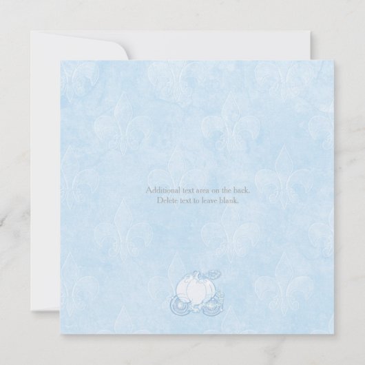 Cendrillon Blue Carriage Fairytale Invitations (Dos)