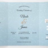 Cendrillon Élégant Bleu Programme de Mariage Tript (Intérieur au milieu)