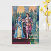 Cendrillon et le prince, carte de voeux (Fleur jaune)