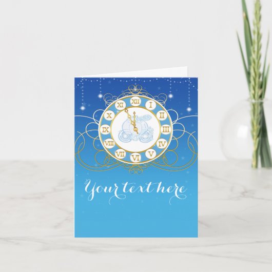 Cendrillon Invitation Carte Pliante Bleu Presque M (Devant)