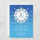 Cendrillon Presque Minuit Invitation Bleu Argent (Devant)