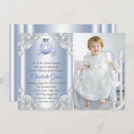 Cendrillon Princesse Anniversaire Fête Invitation (Devant / Derrière)