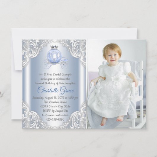 Cendrillon Princesse Anniversaire Fête Invitation (Devant)