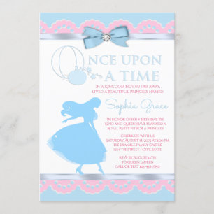 Cendrillon rose et bleu Invitation de fête d'anniv