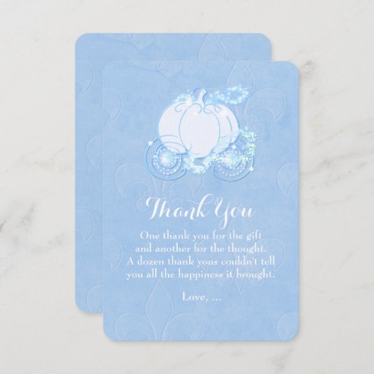 Cendrillon Transport Blue Fairytale Carte de remer (Devant / Derrière)