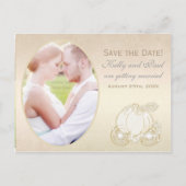 Cendrillon Transport Mariage Date Photo Carte post (Devant)