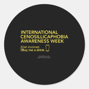 Cenosillicafobie Week van de bewustwording Ronde Sticker