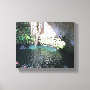 Cenote bleu sacré, Ik Kil, toile du Mexique #4