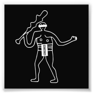 Censored Cerne Abbas Giant Foto Afdruk
