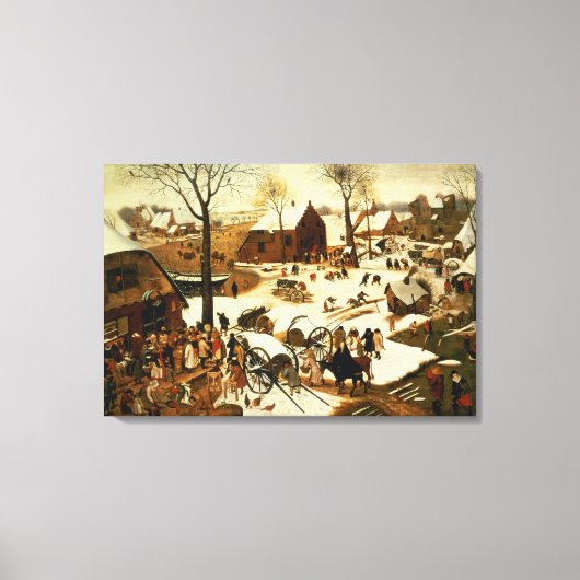 Census at Bethlehem, c.1566 Canvas Afdruk (Voorkant)