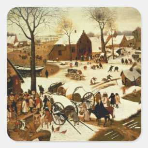 Census at Bethlehem, c.1566 Vierkante Sticker