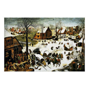 Census in Bethlehem, beeldende kunst schilderen, Perfect Poster