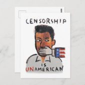 Censuur is UnAmerican Briefkaart (Voorkant / Achterkant)