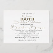 Cent 100e Invitation d'anniversaire masculin (Verso)